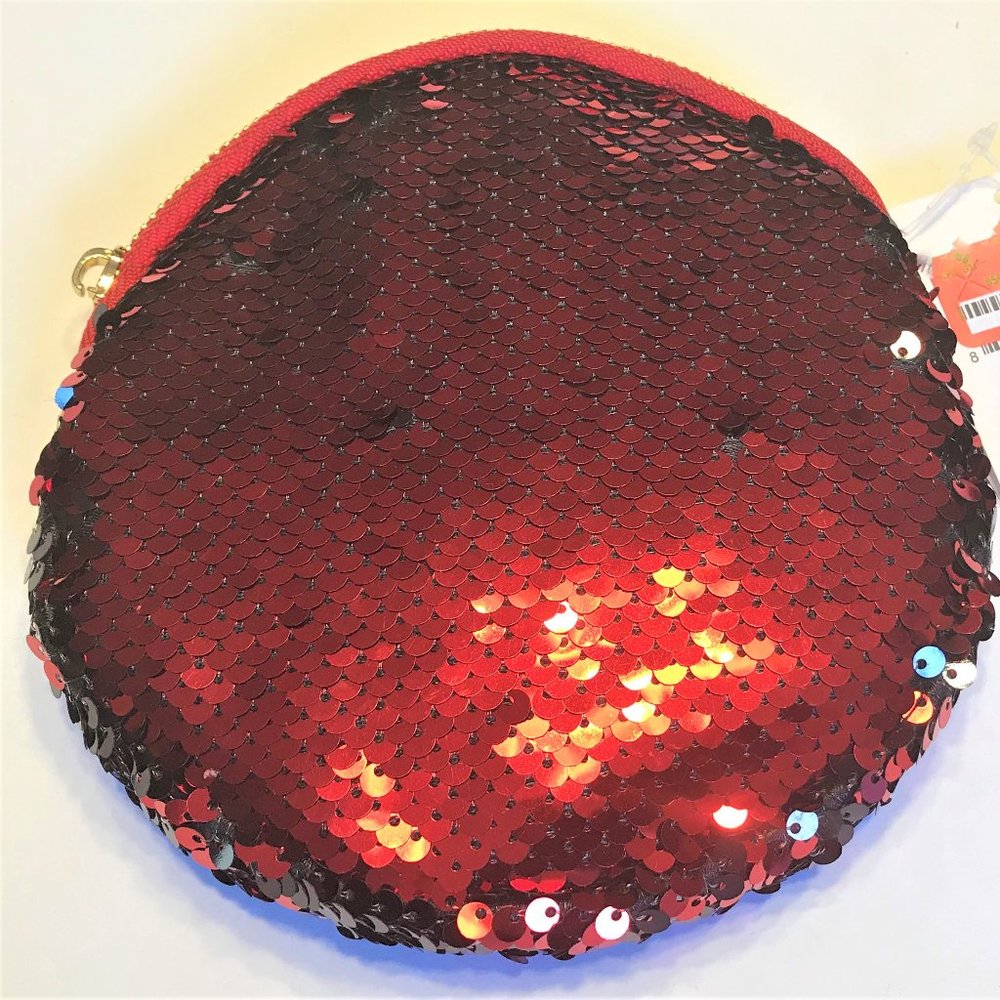 Red & Black Mini Sequin Purse w/ Zipper